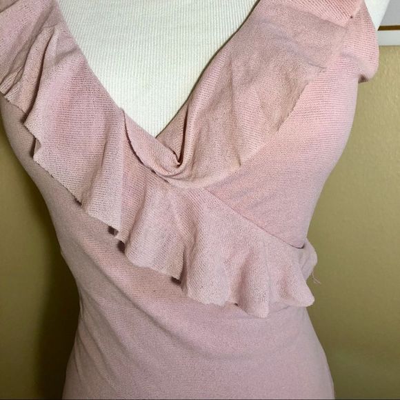 ☀️🛍 4/$20 BIG HEAVEN Pink Ruffled Sleeveless Wrap Top - Picture 7 of 10